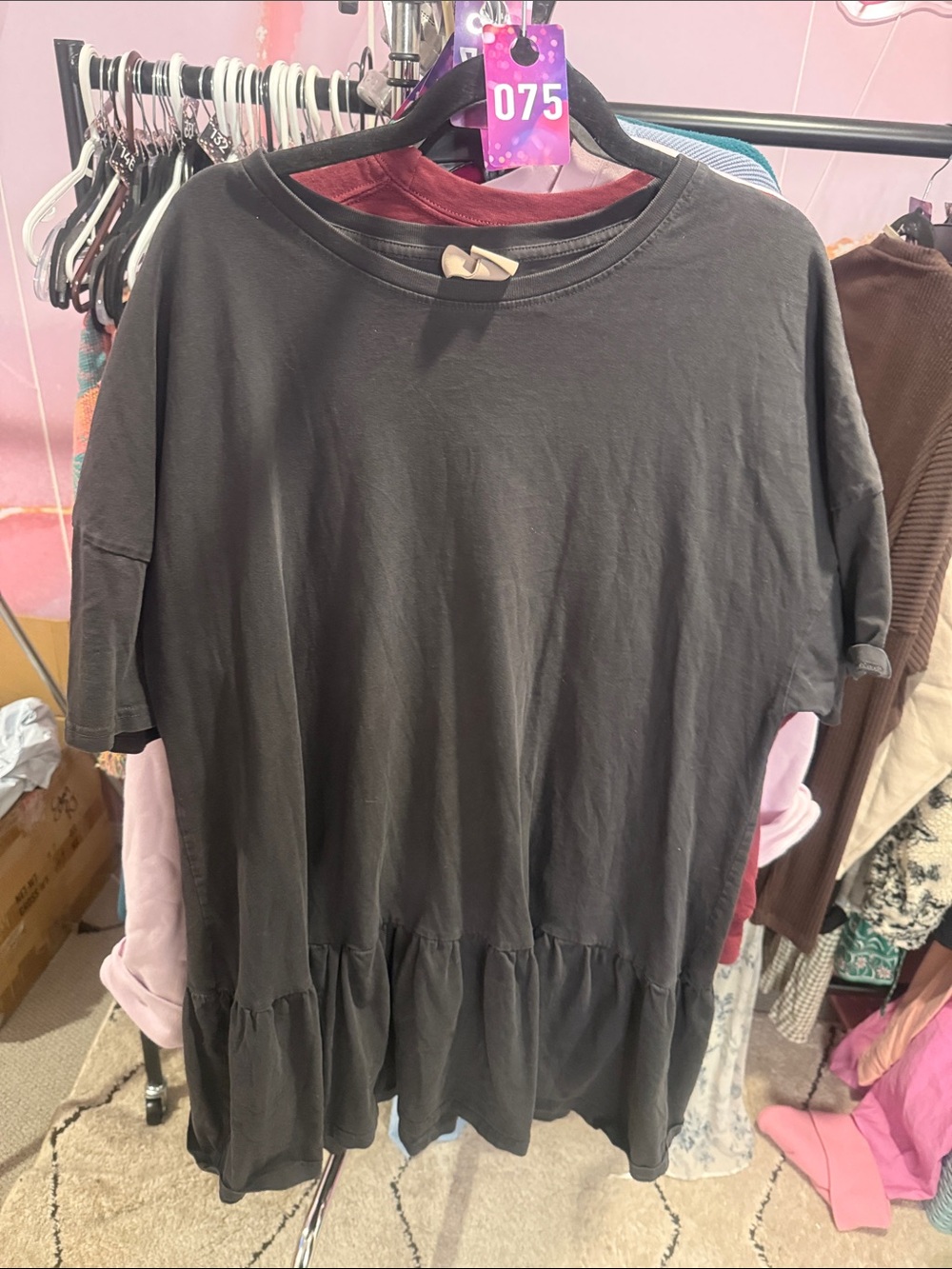 75. h&m ruffle trim mini dress XL